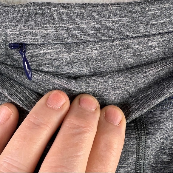 MOUNTAIN HARDWARE Gray & Blue running Shorts w/Back Inside Zipper. Size Small - Picture 5 of 6